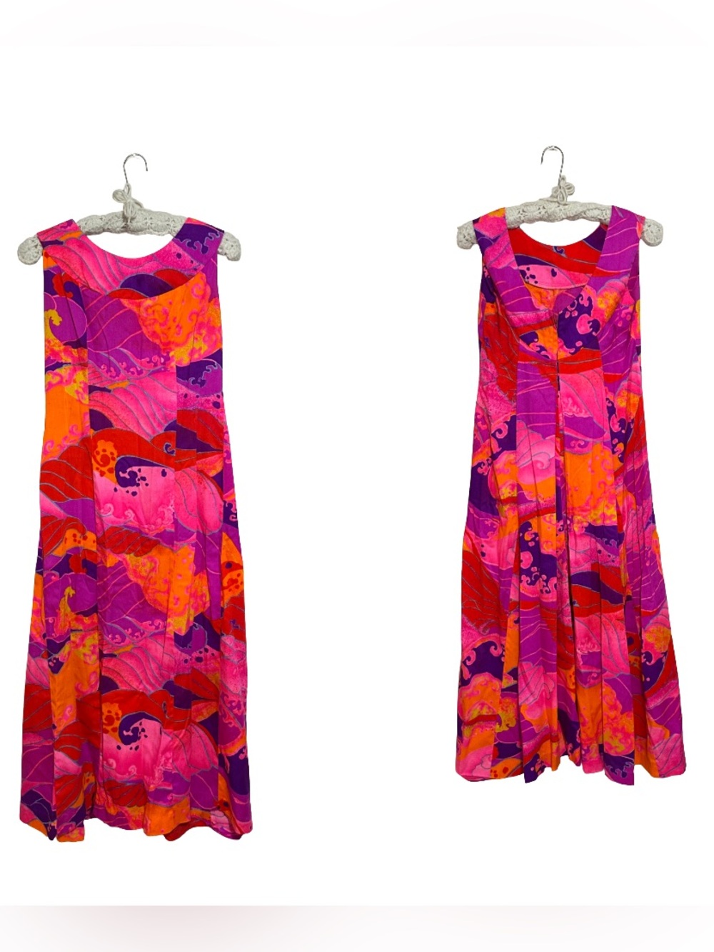 Vtg 60s 70s Liberty House By Lilia Hawaiian Maxi Dress Mod Floral